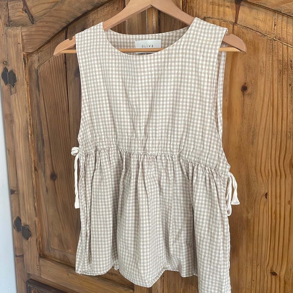 Gingham linen top